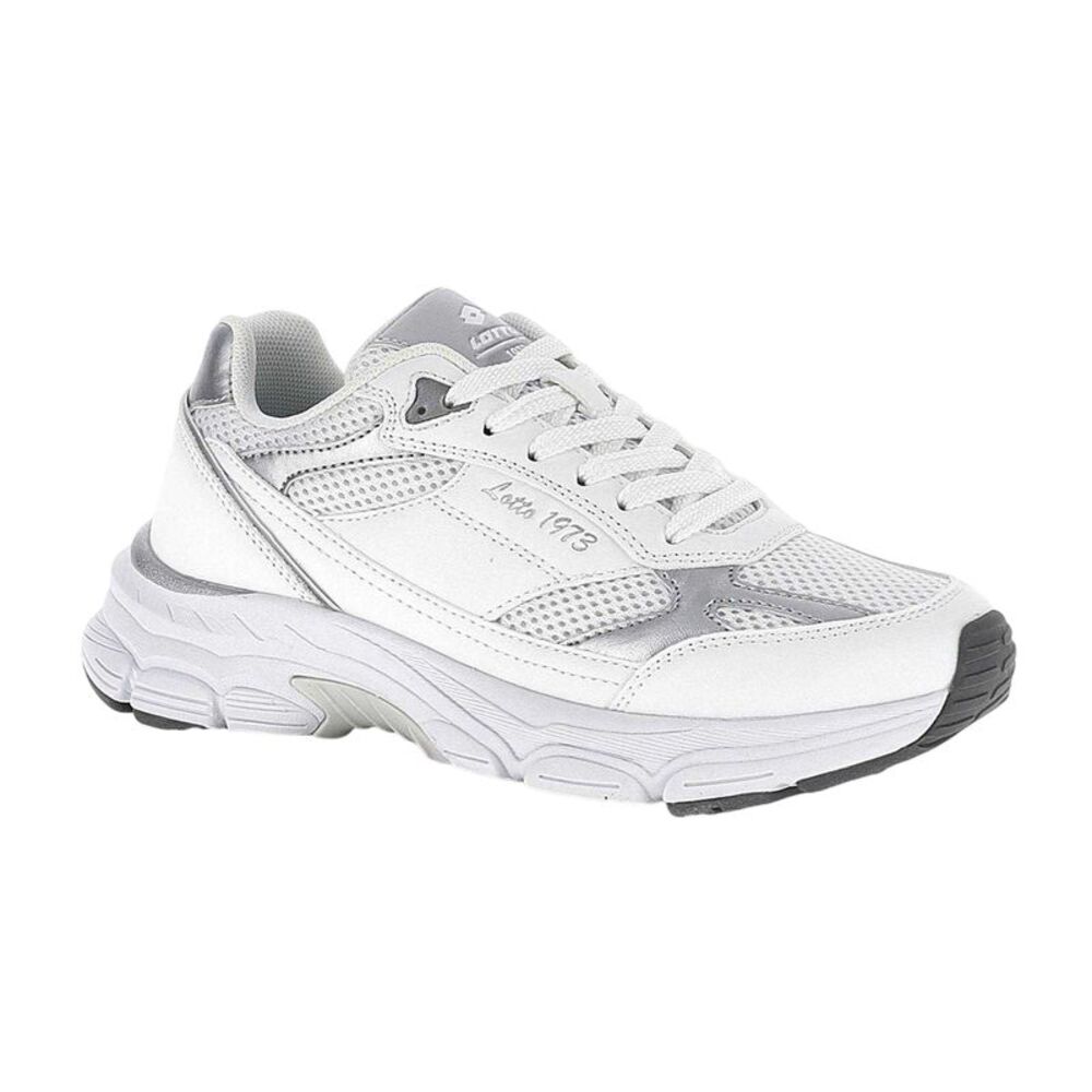 Lotto Womens/Ladies Boston Metallic Detail Low Cut Sneakers / White/Silver